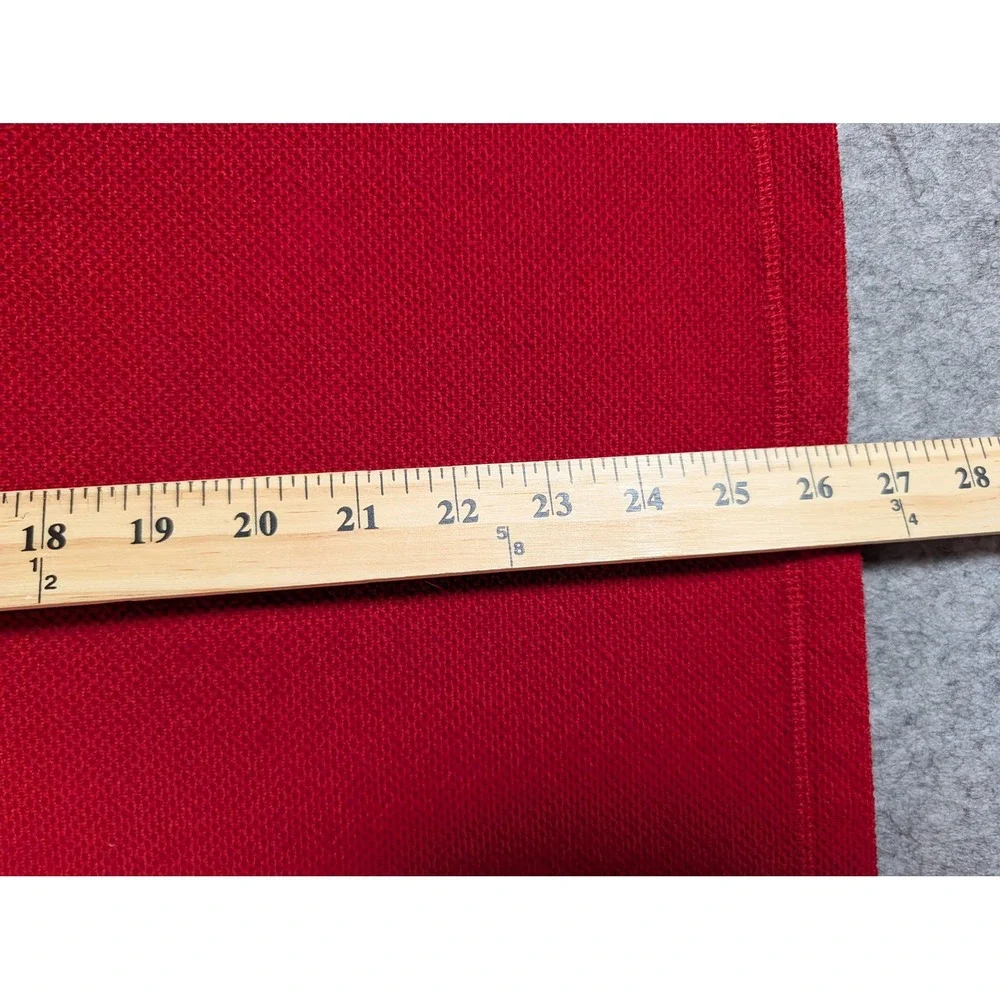 The North Face Mens Red Textured Waffle Knit Quarter Zip Fleece Pullover XL